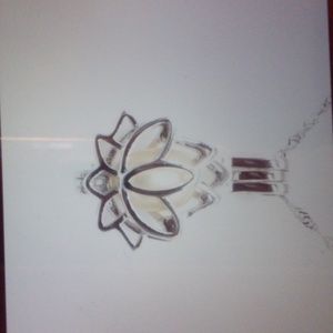 Beautiful 2 Set .925 sterling silver Lotus Pearl cage necklace and ring